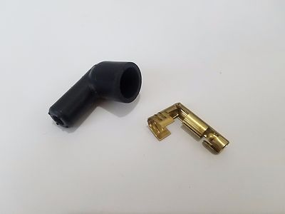 180 Degree Straight Spark Plug Boot & Terminal – 7mm Rubber, Black Finish