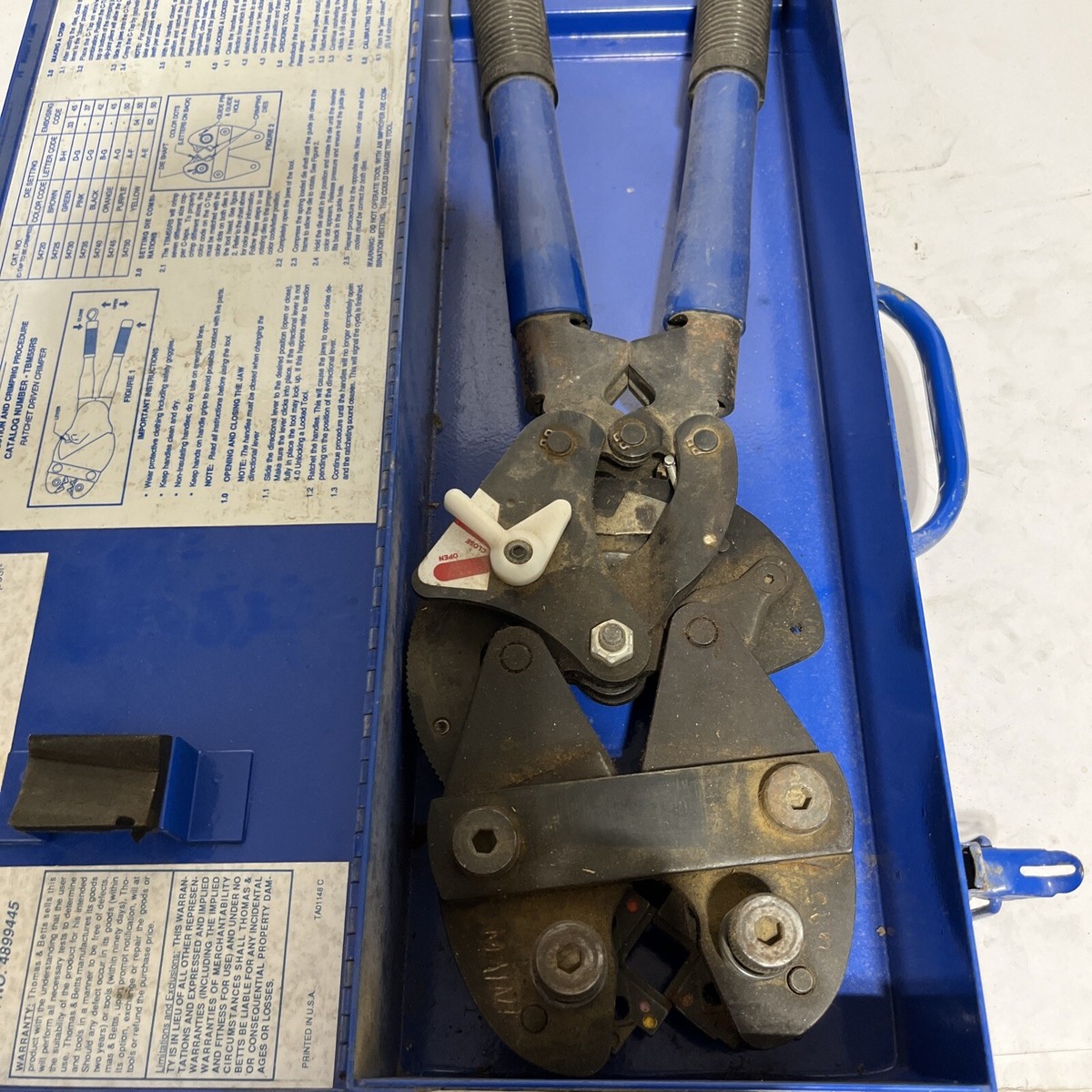 TBM55RS Crimp Tool Mfg: Thomas & Betts ABB Condition Used | eBay