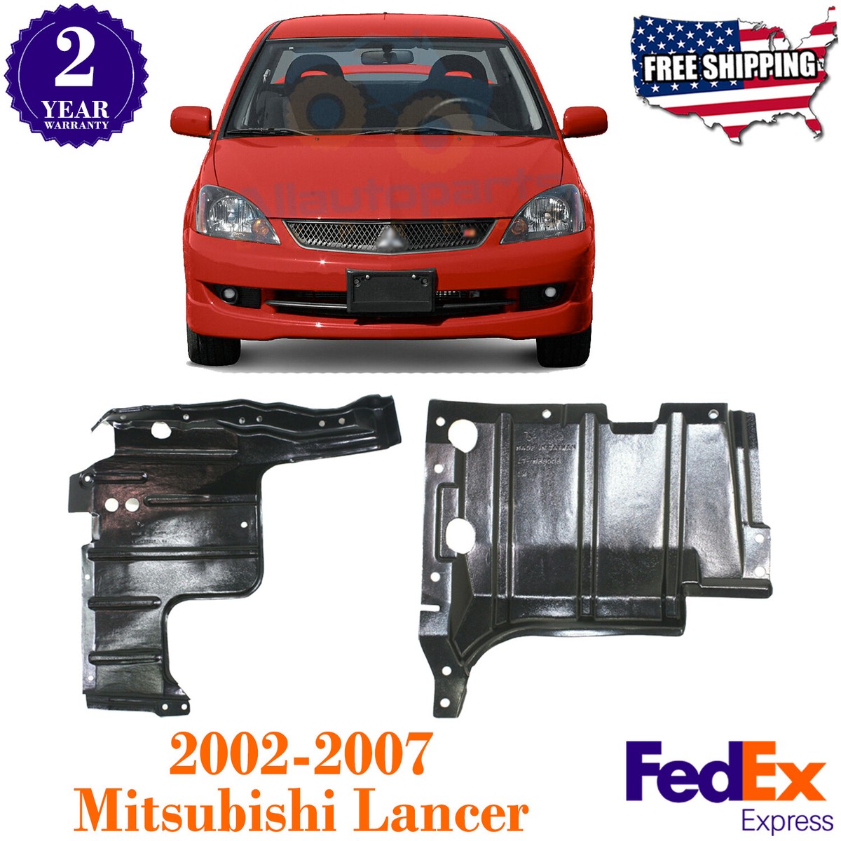 Engine Splash Shield Under Covers For 2002-2007 Mitsubishi Lancer