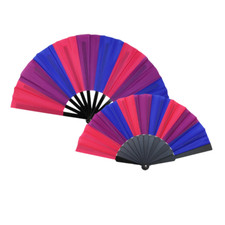 Bisexual Pride Fan Set   1 Large  1 Small LGBTQ Folding Festival Hand Fans