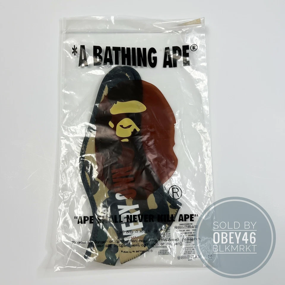 BAPE A Bathing Ape x OVO October's Very Own Neoprene ABC Camo Green  Mask - Image 2 of 4