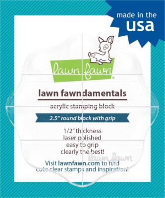 Lawn Fawn, Acryl-Stempelblock, 2.5'' round grip block with grid, 1 Stück