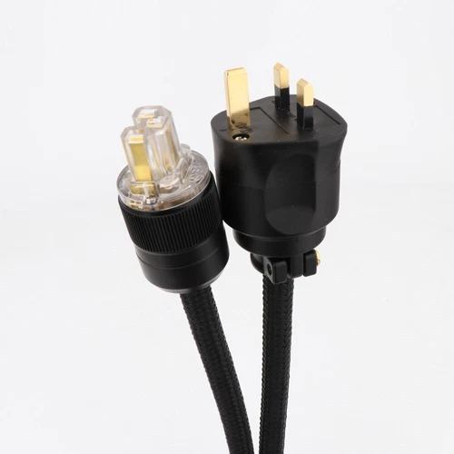 Silver Plated OFC Copper HiFi Power Cord with Gold Plated UK IEC Cable Plug - Picture 16 of 20