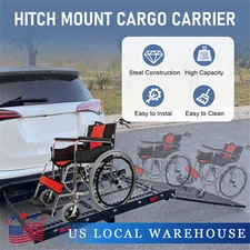Folding Carrier Wheelchair Mobility Scooter Hitch Mount Medical Loading Ramp