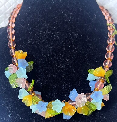 Collier Vintage En Verre De Murano - Bijou Ancien Et Coloré - Occasion