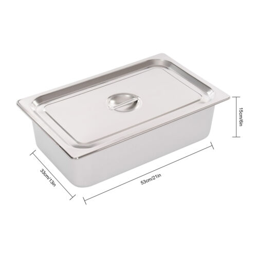 6 Pack Full-Size Deep Stainless Steel Steam Table Pans Hotel Food Prep Pan - Picture 3 of 20