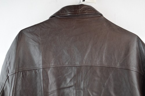 Maxmara Womans Black Label Soft Collared Brown Leather Jacket Size 52 VTG - Picture 6 of 8