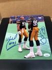 PITTSBURGH STEELERS GREG LLOYD & KEVIN GREENE HOF 16 DUAL SIGNED 8X10 PHOTO JSA!