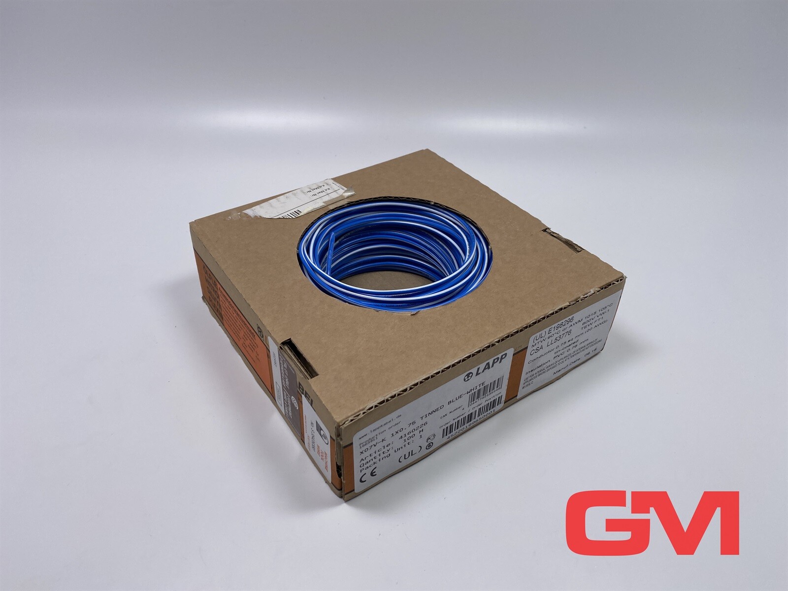 Lapp Single Core Cable 4160226 Blue White X07V-K 1X0.75 100m