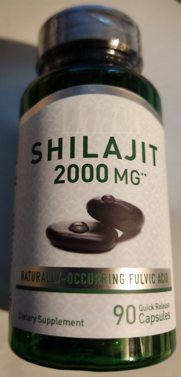 Pure Shilajit 2000 мг 90 капсул натуральной фульвокислоты без ГМО/глютена