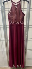 Morgan & Co. Long Merlot/Nude Formal Event Dress, Size 5/6