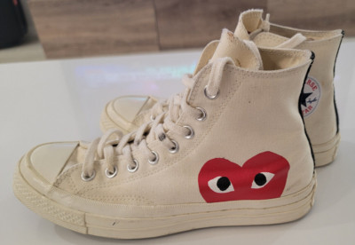 Converse Comme des Garçons Play x Chuck 70 2015 High Milk Sz  7