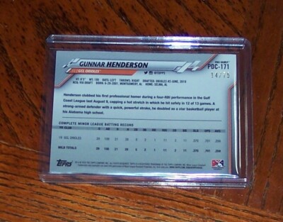 Gunnar Henderson Gold Chrome 2020 Topps Pro Debut Baltimore 