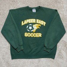 Vintage Lapeer East Eagles Soccer Michigan Crewneck Sweatshirt XL Made In USA
