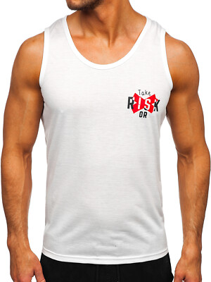 Tanktop T-Shirt Tank Top Tee Muskelshirt Achselshirt Aufdruck Herren BOLF Print