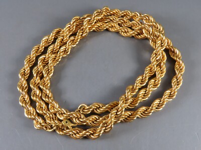 Vintage MONET GOLD TONE ROPE CHAIN NECKLACE Thick & Heavy 24'' UNISEX MEN'S WMNS