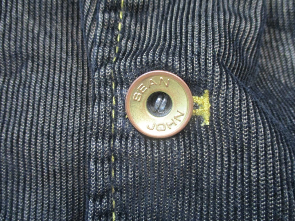 Chaqueta Sean John Niños Grande Marrón Negro Pana Blazer Bolsillo Abrigo Juvenil Foto 4 de 4