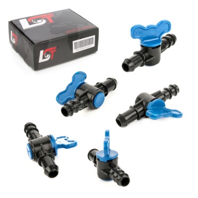 5x Absperrhahn Verbindungsstück Bewässerungssystem Schlauchkupplung Ø 16x17 mm