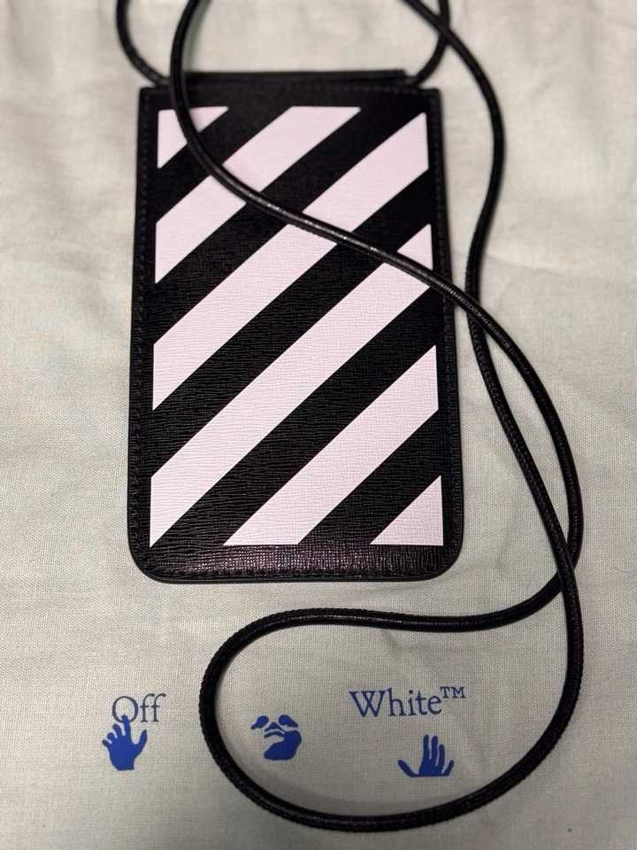 Bolsa para cuello Diag blanco y negro blanco roto Foto 2 de 4