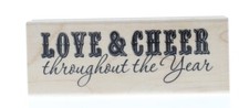 Hampton Art Love and Cheer Throughout the Year Wooden Rubber Stamp
