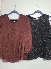Elle cold shoulder Blouse &   XL  Lauren Conrad women Top Shirt Ruffle Lot 2 