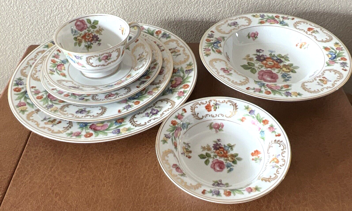 Vintage Set of Rose China From Japan~~12 Settings/7 Pieces~~84 Pcs