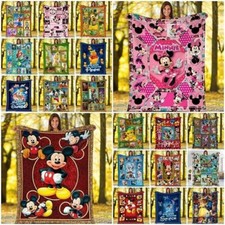 Disney Cartoon 3D Fleece Blanket Throw Sofa Bed Warm Soft Blanket Flannel Gift