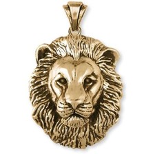 Lion Pendant Jewelry 14k Gold Handmade Lion Pendant LI1-PG