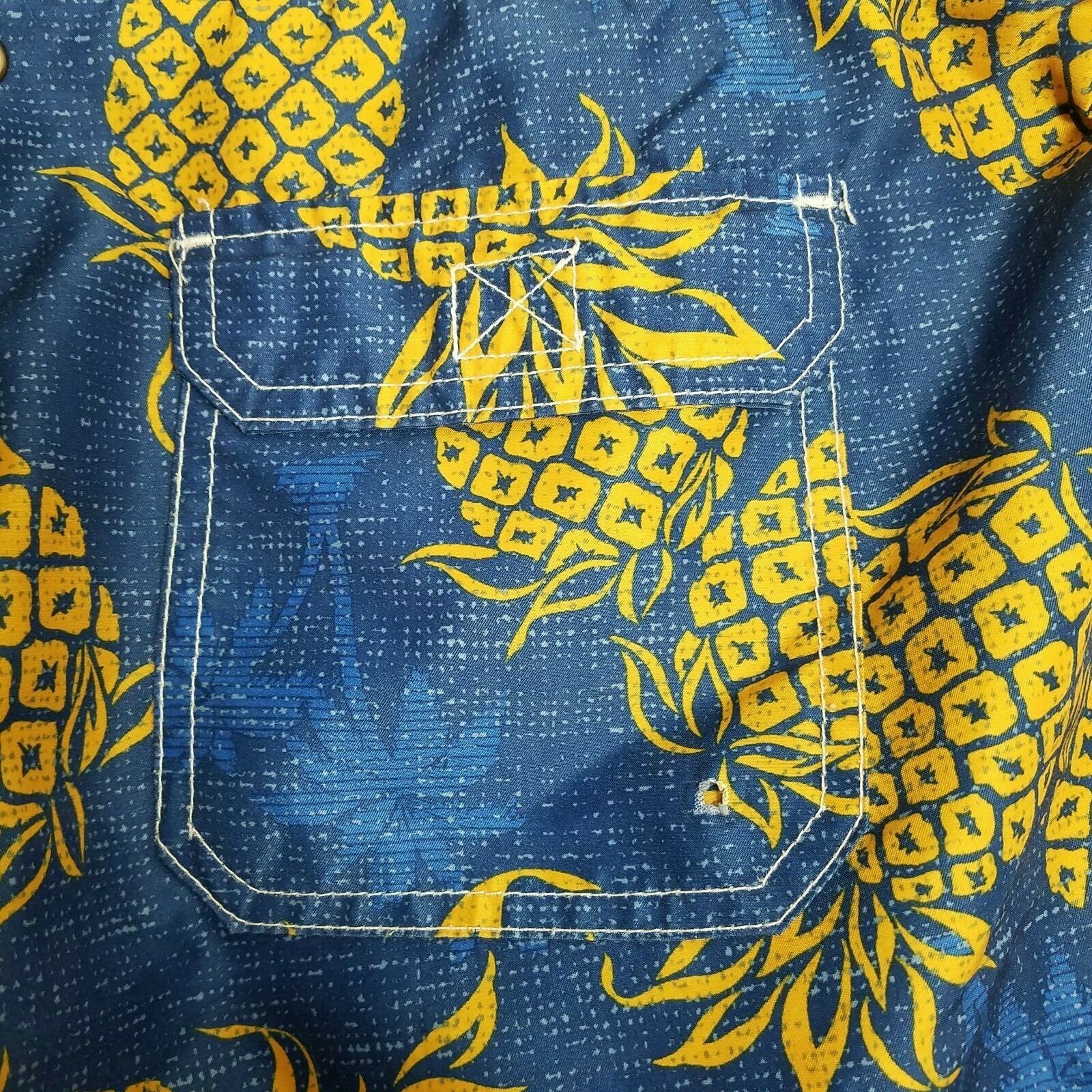 Caribbean Joe Men's Swim Trunks Large Blue with pinea… Gem