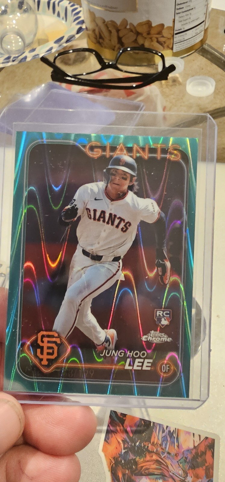 2024 Topps Chrome Jung Hoo Lee Rookie Aqua Lava /199 #201 Giants