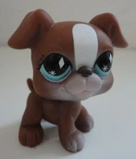Littlest Pet Shop Authentic #83 Brown Boxer Dog w/  Blue Eyes 2007 LPS