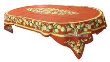 French Provencal 100 Coated Cotton Tablecloth Lemons Orange France 59 X 98