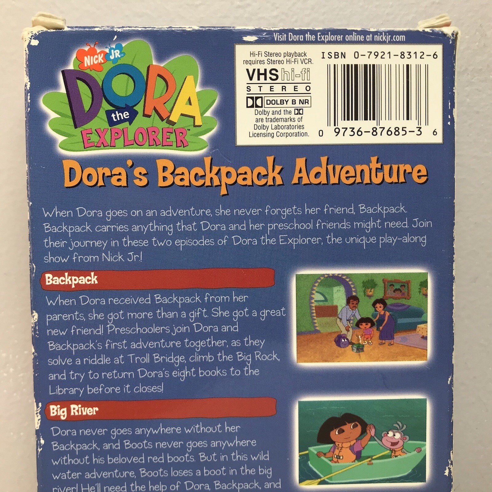 Nick Jr Dora the Explorer Backpack Adventure VHS Video Tape BUY 2 GET 1