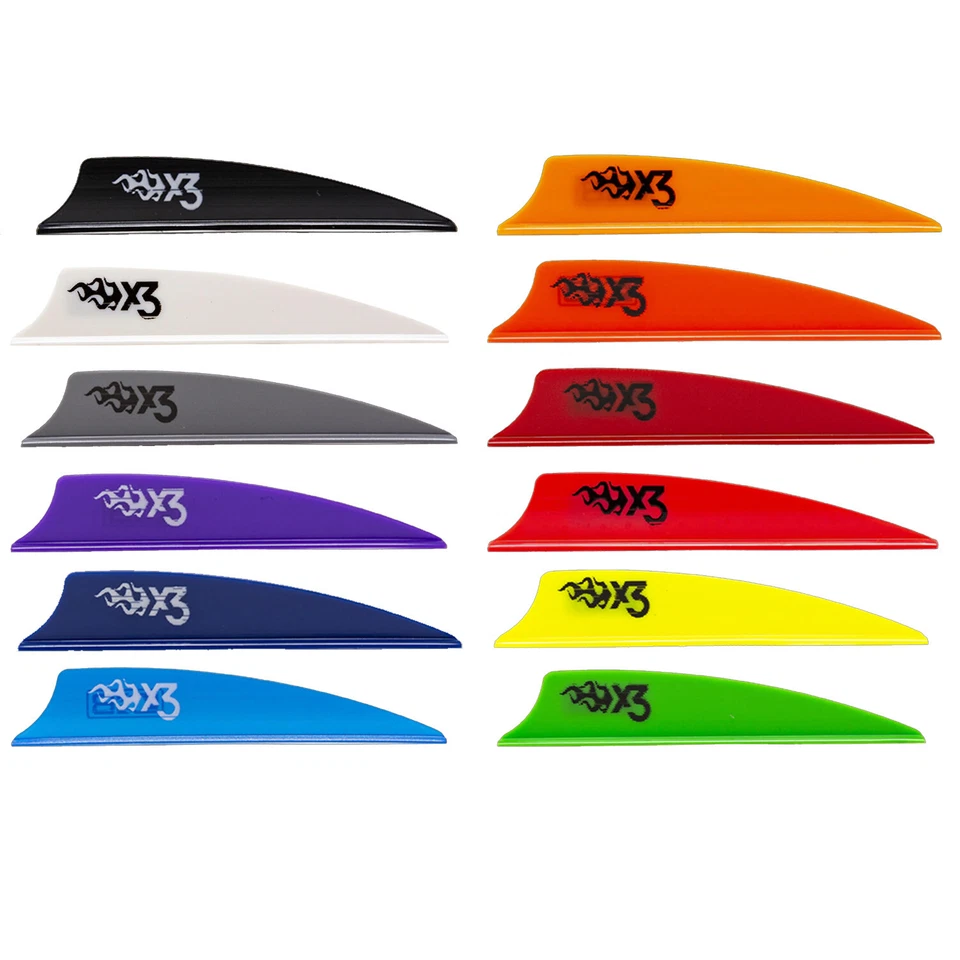 36pk Bohning X3 Vane 2.25" Shield Cut Vanes Mix Two Solid Colors Your Choice