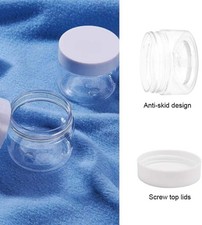 24 Pcs 1Oz Plastic Cosmetic Jars,Round Leak Proof Clear Container with Lid,Wide-