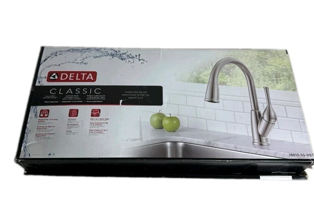 Delta Classic 1-Handle Pull-Down Kitchen Faucet Stainless Steel 19810-SS DST
