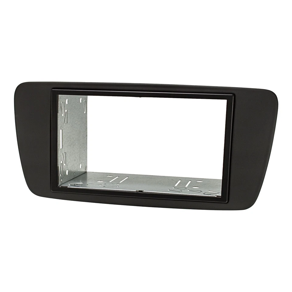 Kit cache radio double DIN pour Seat Ibiza 6J 2008-2013 noir métallisé - Photo 1/4
