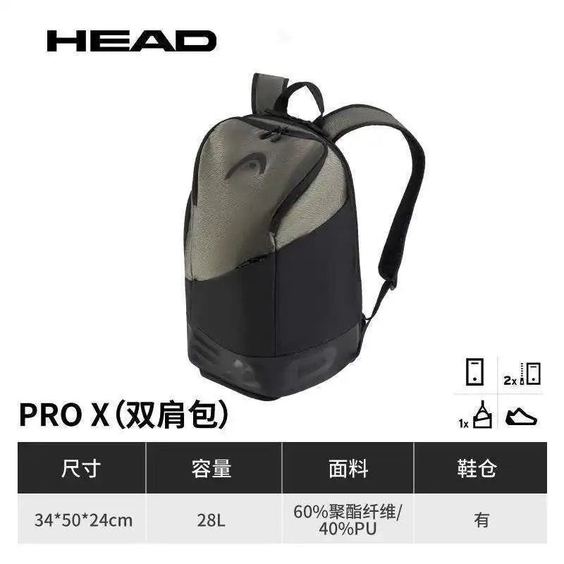 Original HEAD PRO X Series Tennis Bag, Sports Racquet Backpack 2R 9R ...