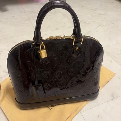 Louis Vuitton Alma PM Monogram Vernis Handtasche Blau Dunkelblau Gold M91611