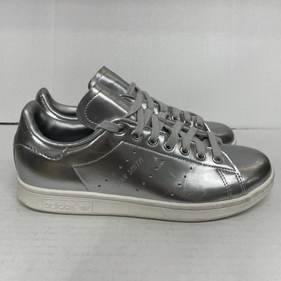 Adidas Stan Smith Retro Silver Metallic Leather Womens Size 8