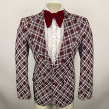 Vtg Clubman Jacket Blazer Tuxedo Suit Coat 60s 70s Disco Wedding Mens Small 38