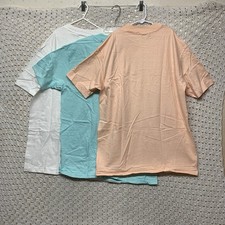 Vintage 90s Hanes PlainT Shirt Size Large 42-44 Single Stitch USA Made Lot Of 3.