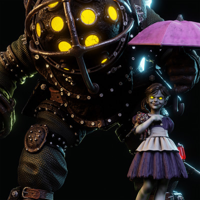 Big Daddy and Little Sister - Figur Resin Print 14K - PAINTED/UNPAINTED 1:10