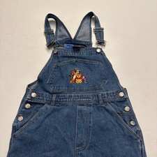 Vintage 90s Winnie The Pooh  Friends Denim Overalls Embroidered Kids Size 14/16