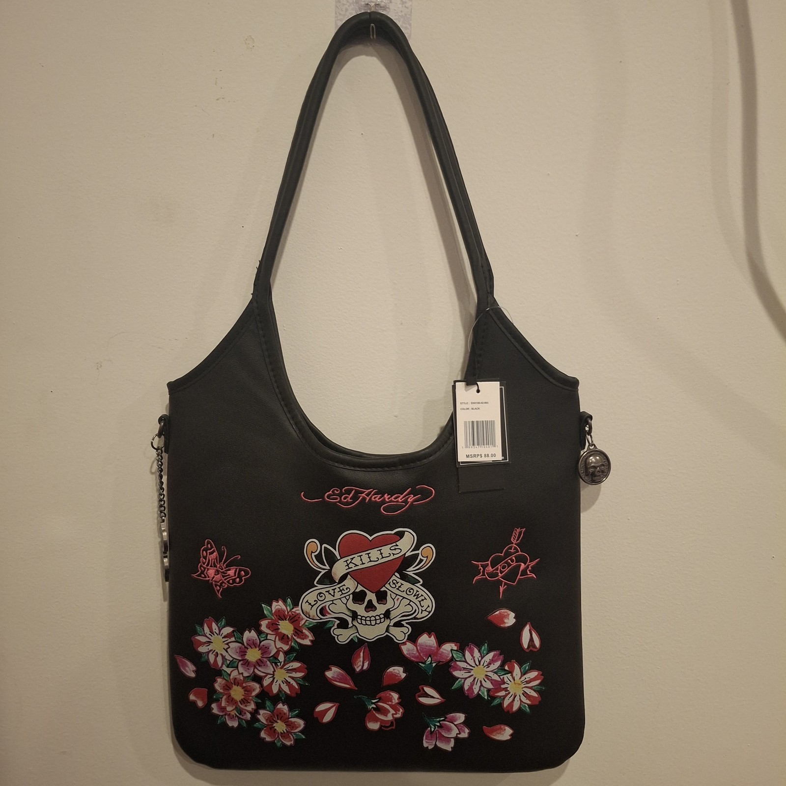 Ed Hardy Love Kills Slowly Tote Bag Purse