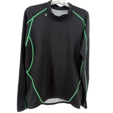Stoic Mens Black Long Sleeve Mock Neck Baselayer Athletic Top M