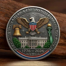 America 250th Anniversary Commemorative Challenge Coin Patriotic Gift