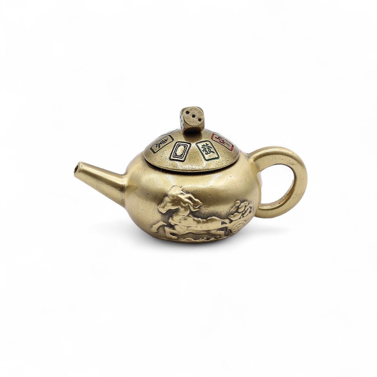 Feng Shui Fortune - Lucky Teapot with Dice Spin 8x4.5cm