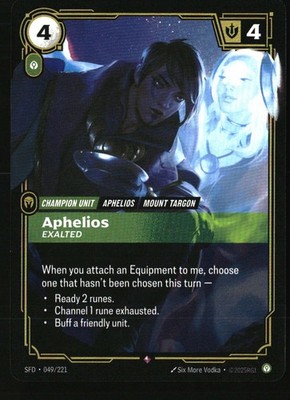 Aphelios - Exalted Rare Spiritforged 049/221 NM