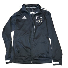 Adidas Playstation Zip Black White 3-Stripes Tricot Track top Jacket Medium men